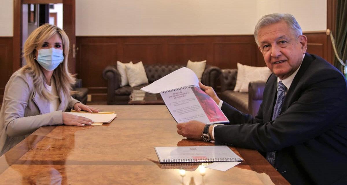 Expone Pavlovich su plan de trabajo en Conago al presidente López Obrador