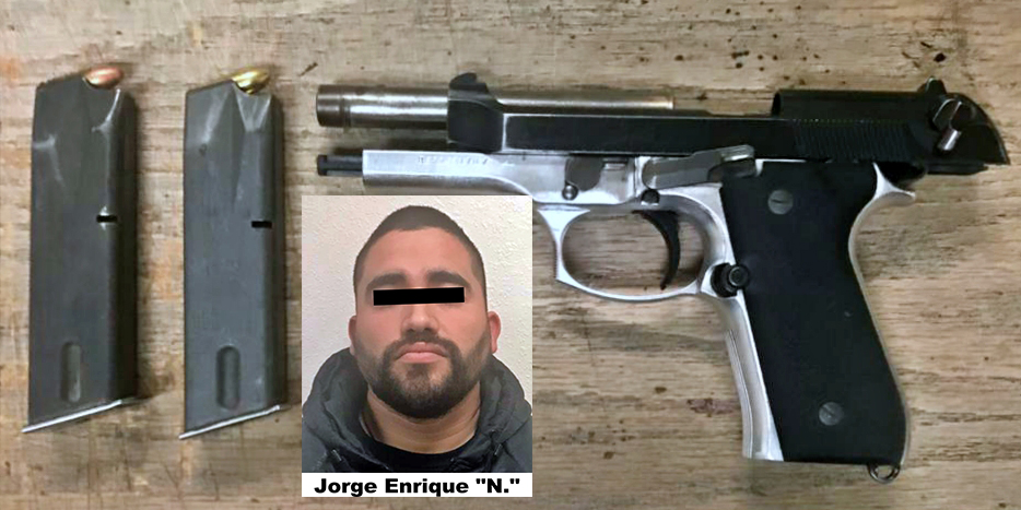Detienen a sujeto con arma de fuego y 28 tiros útiles en SLRC.