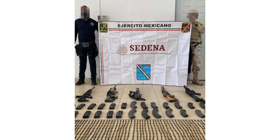Incautan arsenal en operativo coordinado en el norte del Estado de Sonora