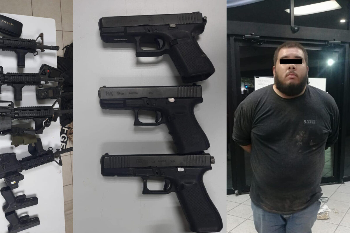 Detienen a sujeto con un arsenal en Luis B. Sánchez