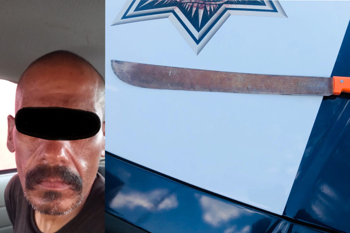 Detiene la Policía Municipal a persona armada con machete