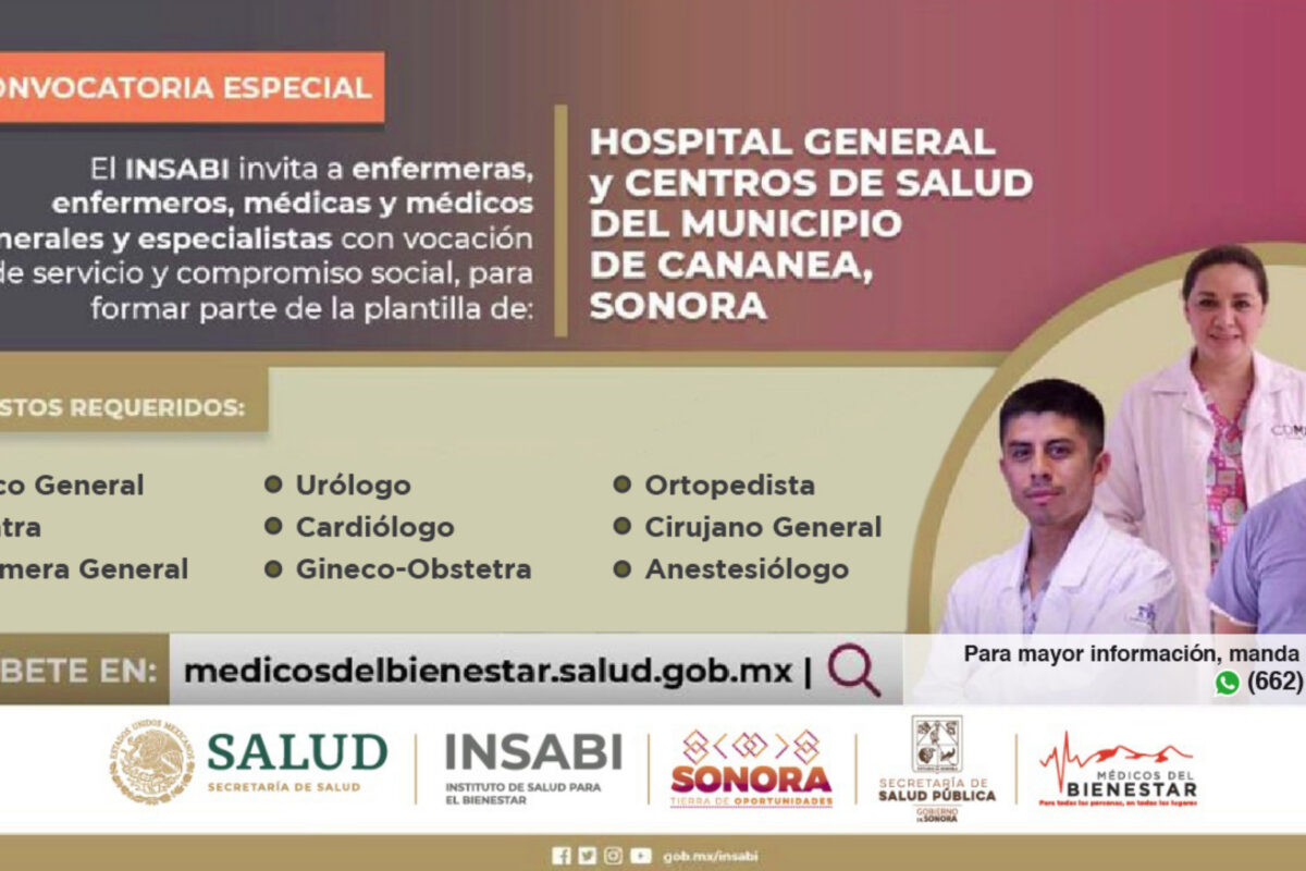 Salud Sonora busca personal médico para Hospital General de Cananea