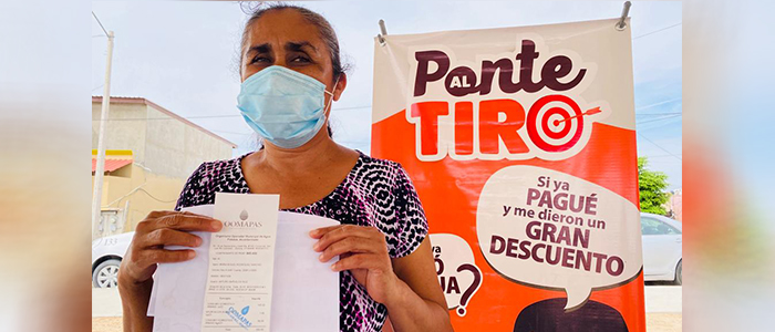 Agradecen usuarios descuentos en recibo del agua en SLRC