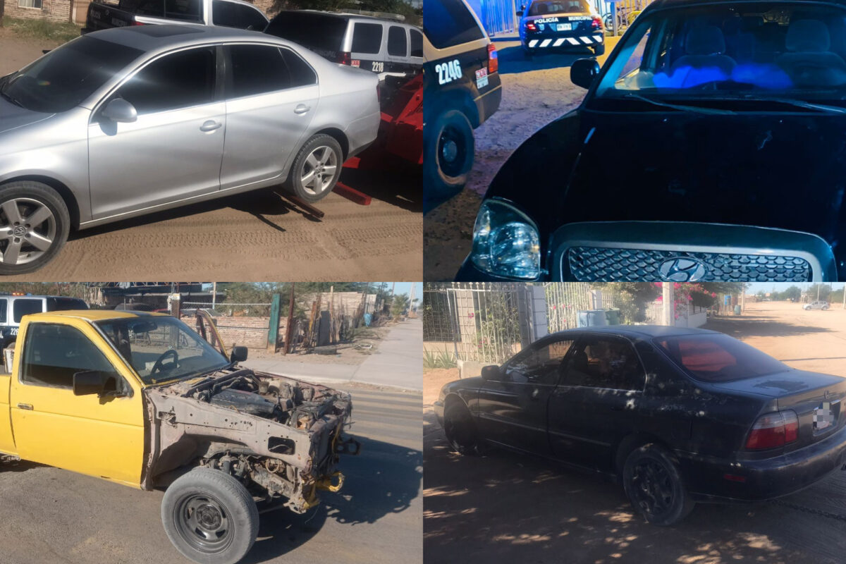 Municipales recuperan automóviles robados en SLRC