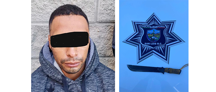 Detienen a sujeto armado con machete en la colonia Progreso