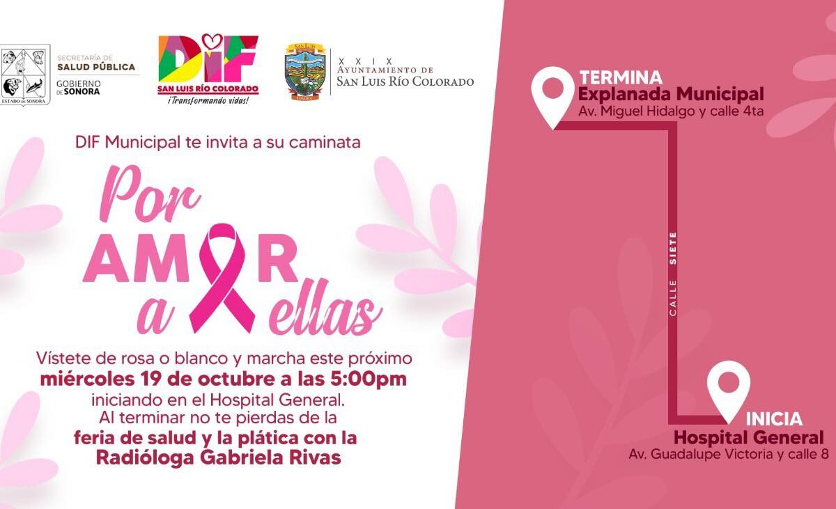 Invita DIF de SLRC a caminar “Por Amor a Ellas”