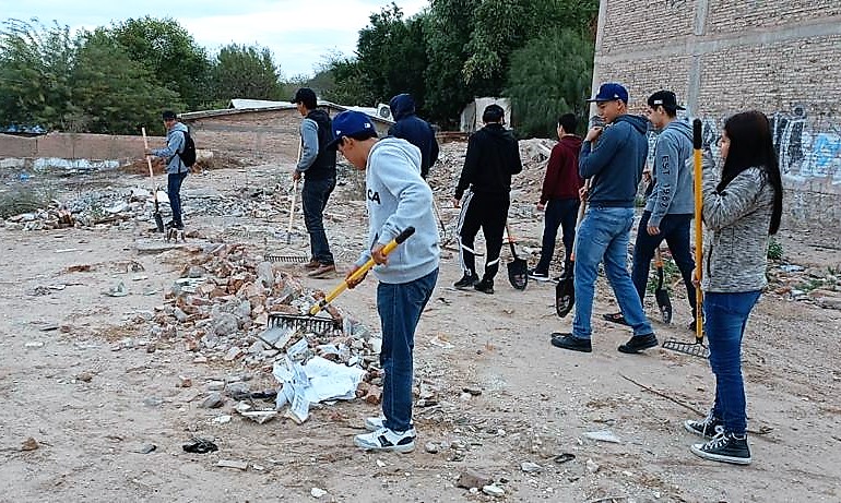 Se suman estudiantes de Cbtis #33 a “San Luis Limpio”