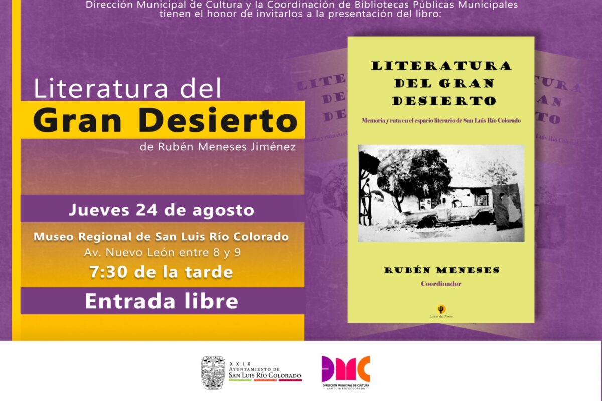 Introducirán este jueves “Literatura del Gran Desierto”