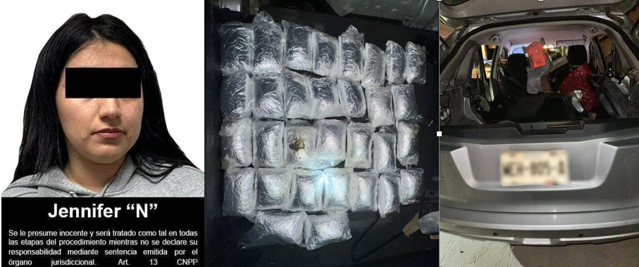 Detienen a mujer con 34 kilos de Heroína en retén militar del Doctor