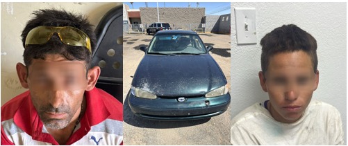 Municipales detienen a dos sujetos con vehículo robado